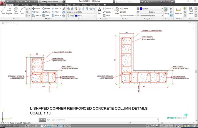 L Shaped Corner Column Reinforcement Details