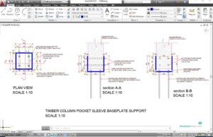 Pocket Sleeve Baseplate for Square Timber Column