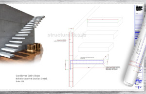 Cantilevel Stairs Steps Cross Section Reinforcement Detail