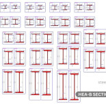 European Wide Flange HEA HEB Profile Steel Sections dwg CAD drawings