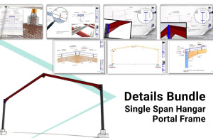 Complete Single Span Hangar Portal Frame Design Details