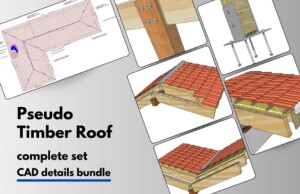 Complete construction details for pseudo timber roof