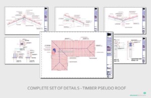 Complete construction details for pseudo timber roof