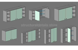 WC Wall Mirror Cabinet with Shelves Revit Family