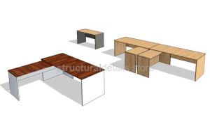 Office Desk with Side Extension Revit Family