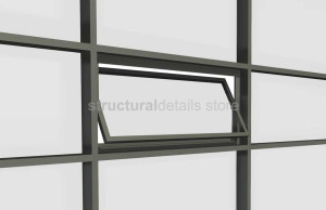 Curtain Wall Panel Pivot Window Revit Family