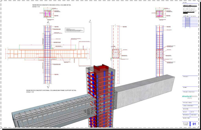 Reinforced Concrete Beam Connection to Composite Column Detail ...