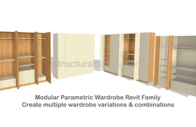 Modular Fully Parametric Wardrobe Revit Family