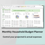Monthly Household Budget Planner Excel Template